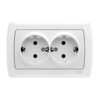 Розетка двойная с/з VIKO Carmen белая 90561056