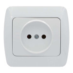 Розетка одинарная б/з EL-BI Zirve белая (501-010201-215)