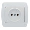 Розетка одинарная б/з EL-BI Zirve белая (501-010201-215)
