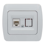 Розетка одинарна комп'ютерна RJ-45 EL-BI Zirve біла Fixline (501-000201-247)