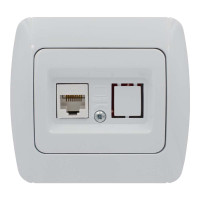 Розетка одинарная компьютерная RJ-45 EL-BI Zirve белая (501-000201-247)