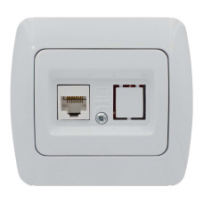 Розетка одинарная компьютерная RJ-45 EL-BI Zirve белая (501-000201-247)