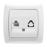 Розетка одинарная компьютерная RJ-45 VIKO Carmen белая 90561032