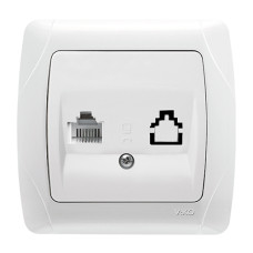 Розетка одинарная компьютерная RJ-45 VIKO Carmen белая 90561032