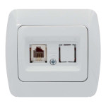 Розетка одинарная телефонная RJ-11 EL-BI Zirve белая (501-000201-221)