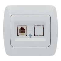 Розетка одинарная телефонная RJ-11 EL-BI Zirve белая (501-000201-221)