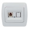 Розетка одинарная телефонная RJ-11 EL-BI Zirve белая (501-000201-221)