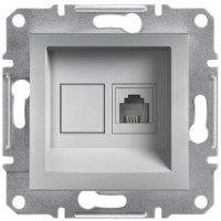 Розетка одинарная телефонная RJ-11 SCHNEIDER Asfora алюминий EPH4100161