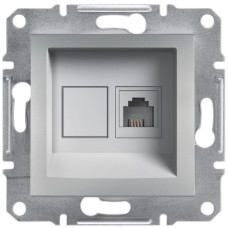 Розетка одинарная телефонная RJ-11 SCHNEIDER Asfora алюминий EPH4100161