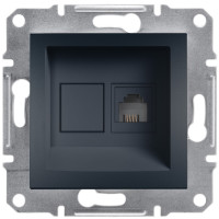 Розетка одинарная телефонная RJ-11 SCHNEIDER Asfora антрацит EPH4100171