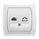 Розетка одинарная телефонная RJ-11 VIKO Carmen белая 90561013