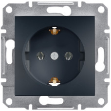 Розетка одинарная с/з SCHNEIDER Asfora антрацит EPH2900171