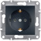 Розетка одинарная с/з SCHNEIDER Asfora антрацит EPH2900171