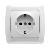 Розетка одинарная с/з VIKO Carmen белая 90561008