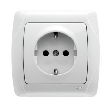Розетка одинарная с/з VIKO Carmen белая 90561008