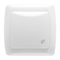 Розетка одинарная с/з и крышкой VIKO Carmen белая 90561012