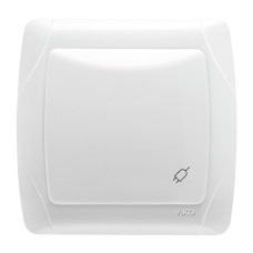 Розетка одинарная с/з и крышкой VIKO Carmen белая 90561012