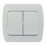 Выключатель двухклавишный EL-BI Zirve белый (501-010201-202)