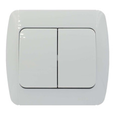 Выключатель двухклавишный EL-BI Zirve белый (501-010201-202)