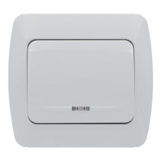 Выключатель одноклавишный с подсветкой EL-BI Zirve белый (501-010201-201)