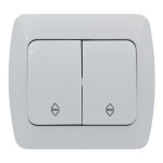 Вимикач прохідний двоклавішний EL-BI Zirve білий Fixline (501-010201-211)