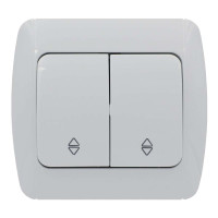 Выключатель проходной двухклавишный EL-BI Zirve белый Fixline (501-010201-211)