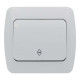 Выключатель проходной одноклавишный EL-BI Zirve белый (501-010201-209)