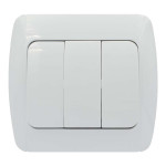 Вимикач триклавішний EL-BI Zirve білий Fixline (501-010201-254)