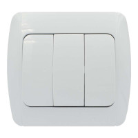 Выключатель трехклавишный EL-BI Zirve белый (501-010201-254)