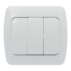 Выключатель трехклавишный EL-BI Zirve белый (501-010201-254)