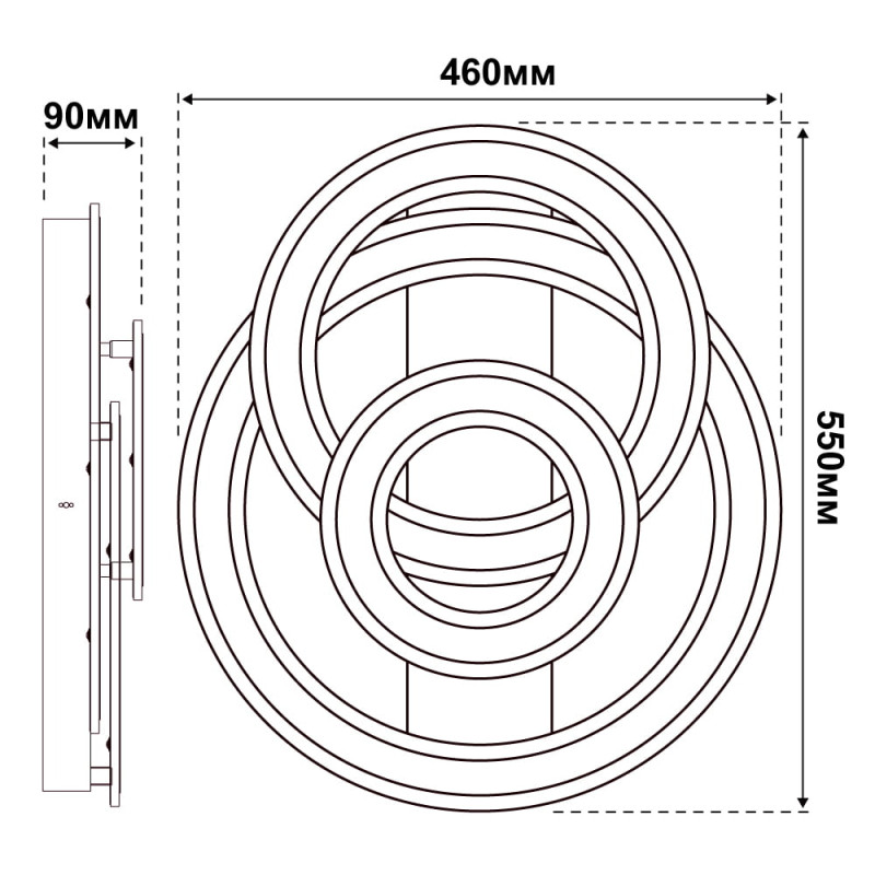 Світлодіодний Smart світильник PHANTOM VIOLUX 120W 3000-6000K 9600LM круг 220535