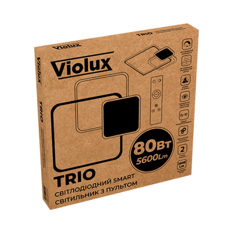 Светодиодный Smart светильник TRIO VIOLUX 80W 3000-6000K 5600LM квадрат 220375