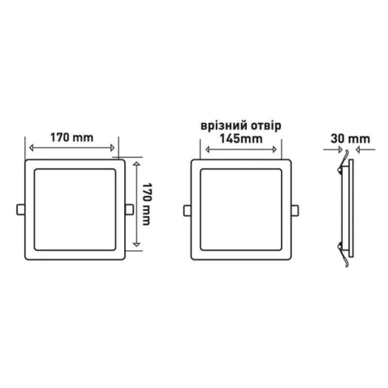 Врезной светодиодный светильник 1-RDL-1841-IPS-BL MAXUS RDL 18W 4100K IP44 Square Black