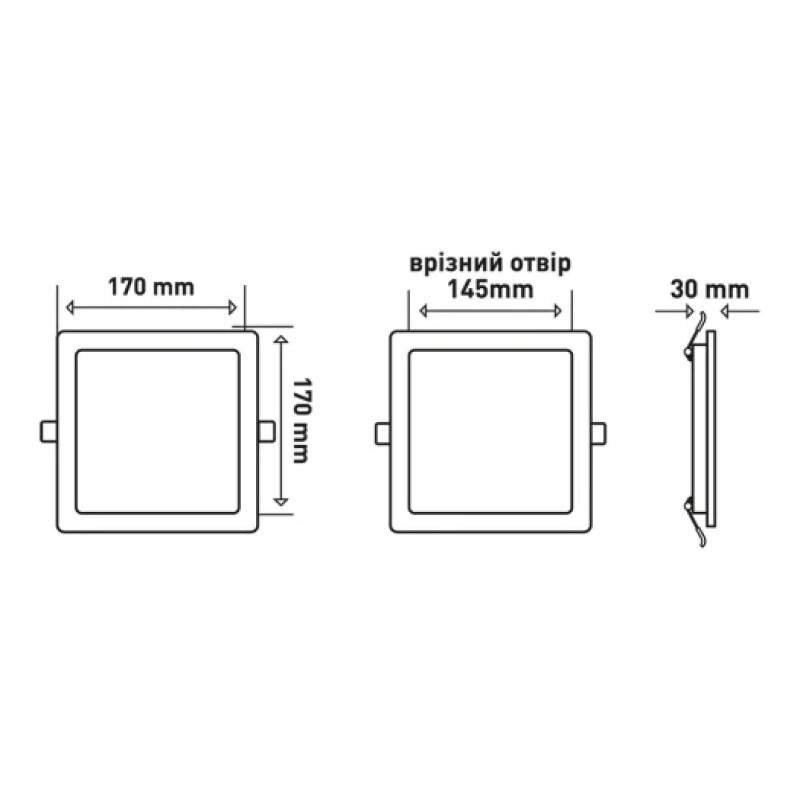Врезной светодиодный светильник 1-RDL-1841-IPS MAXUS RDL 18W 4100K IP44 Square