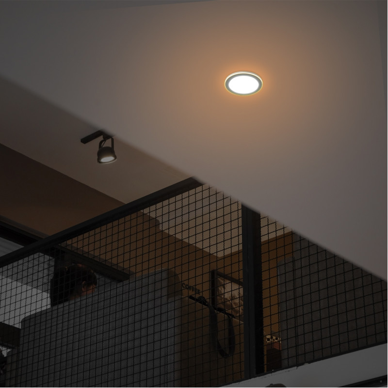 Светодиодный светильник встроенный с декоративной подсветкой VIDEX DL4R 12W+4W 5000K+2700K 220V (VL-DL4R-1252)