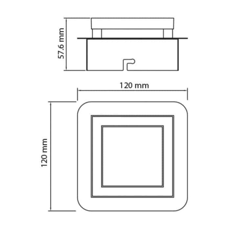Світильник стельовий LED 5W 4000K 300Lm 220-240V 120x120мм хром LIKYA-1 036-007-0001-010