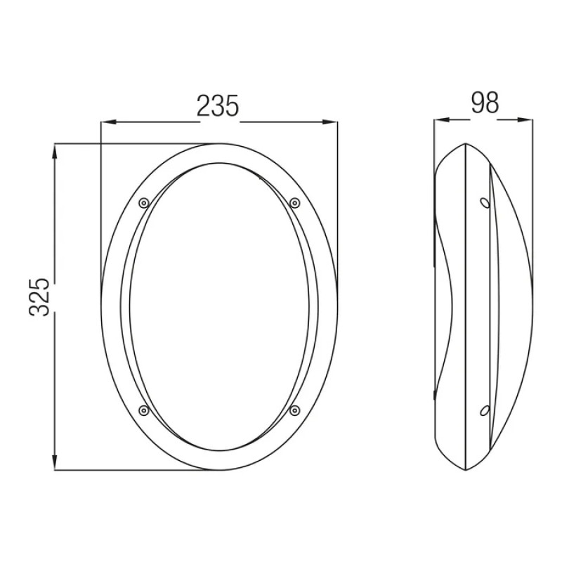Светильник Овал Акуа Опал Е27 230V IP65 пластиковый черный (400-011-106) Horoz Electric