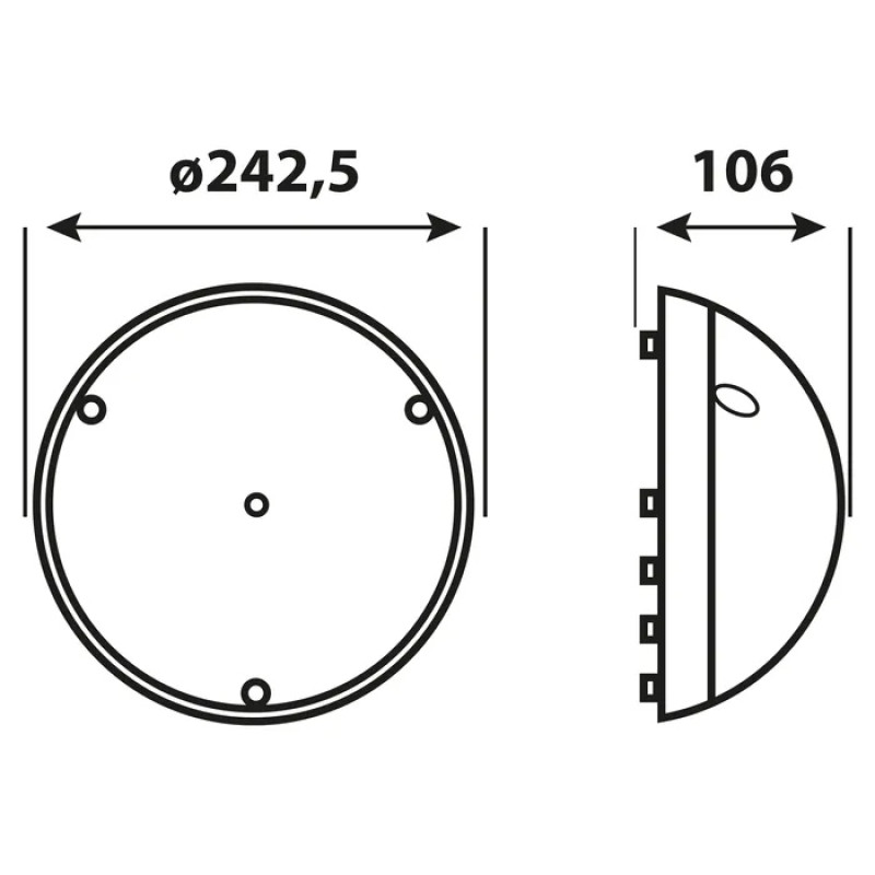 Светильник Полная Луна Акуа Опал Е27 230V IP54 пластиковый черный (400-123-115) Horoz Electric