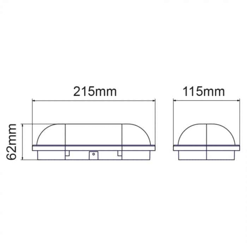 Светильник светодиодный 15W 6400K 1500Lm 230V IP65 115х215мм. овальный черный AYDOS-15 400-012-125