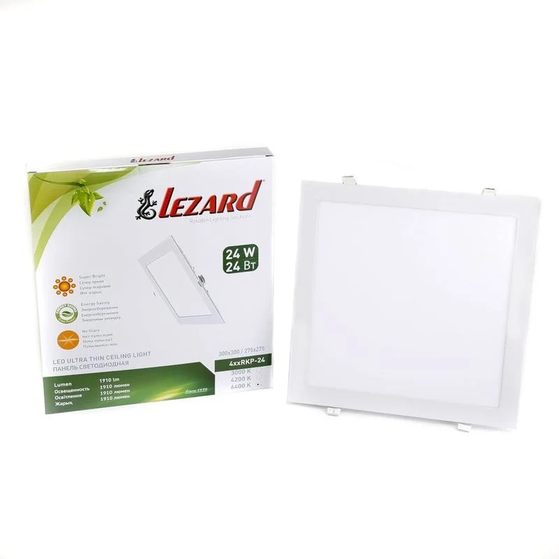 Врізна світлодіодна панель LEZARD 24W 1910Lm 6400K квадрат 464RKP-24