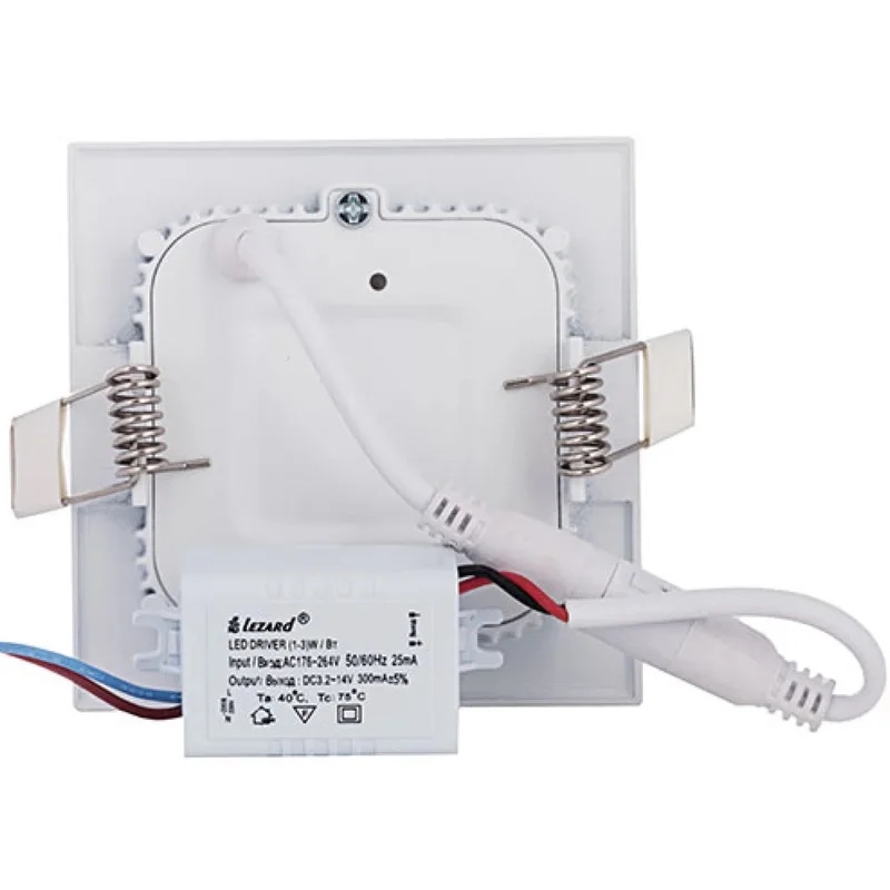 Врізна світлодіодна панель LEZARD 3W 240Lm 4200K квадрат 442RKP-03