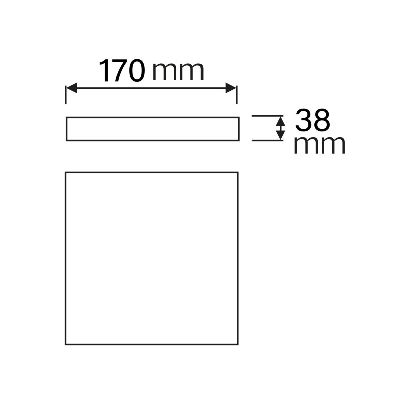 Светильник накладной SOFIA/S-24 LED 24W 6400K 2160Lm 100-265V 170*h38мм ЧЕРНЫЙ квадратный 016-065-0024-020