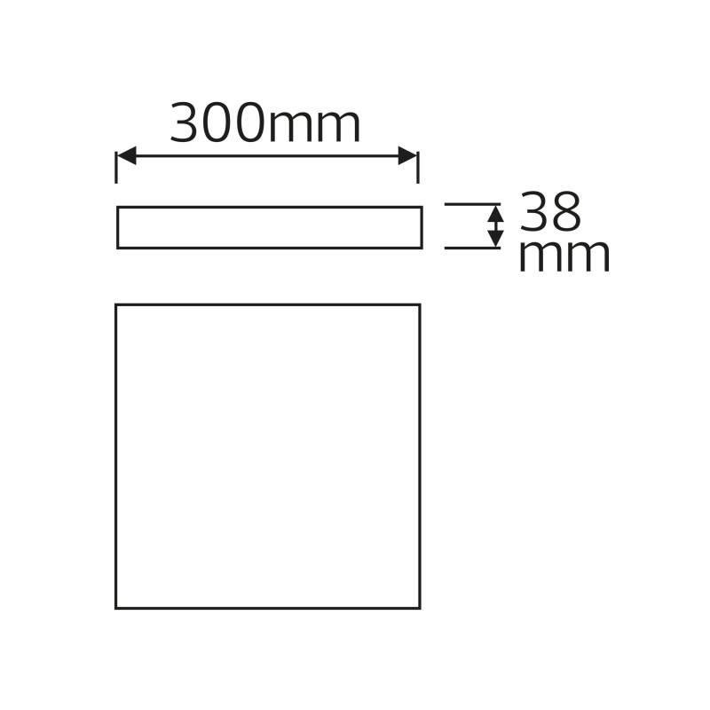 Светильник накладной SOFIA/S-48 LED 48W 6400K 4320Lm 100-265V 300*h38мм черный квадратный 016-065-0048-020