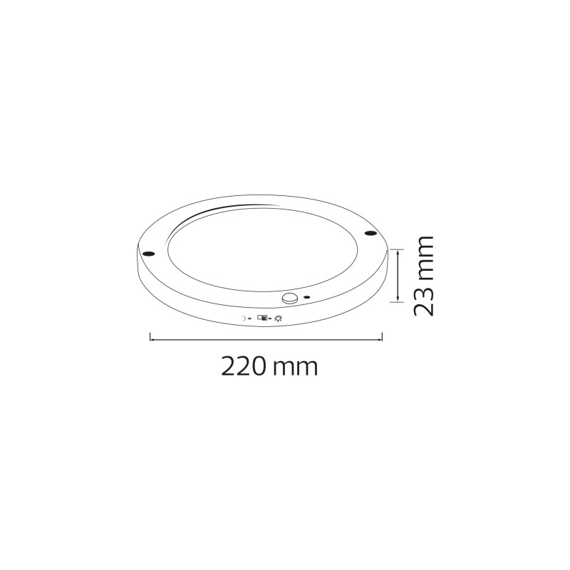 Светильник накладн./врезн. MARTHA PRO-18 LED 18W 3ССТ 1530Lm с дат. движения 100-265V ЧЕРНЫЙ круглый 016-060-1018-020