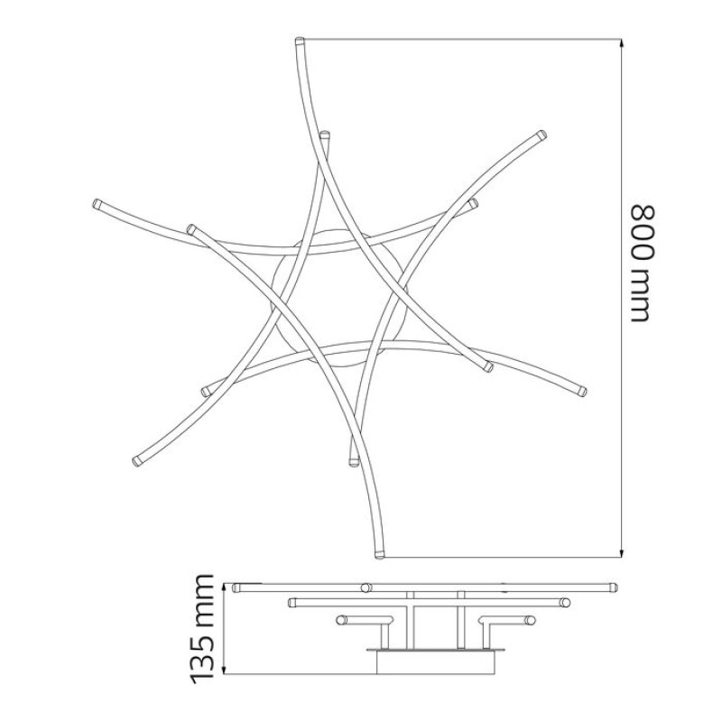 Люстра світлодіодна 50W 4000K 2750Lm 180-240V 800х800мм чорна Horoz Electric (019-056-0050-020)