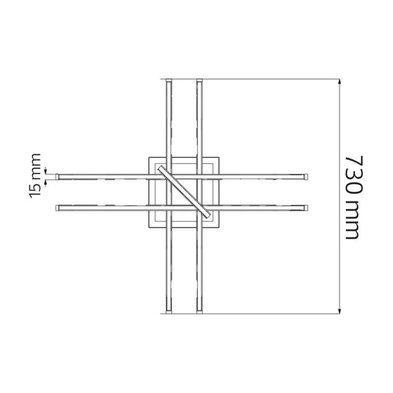 Люстра светодиодная 60W 4000K 2800Lm 180-240V 730х730мм хром Horoz Electric (c) 019-055-0060-010