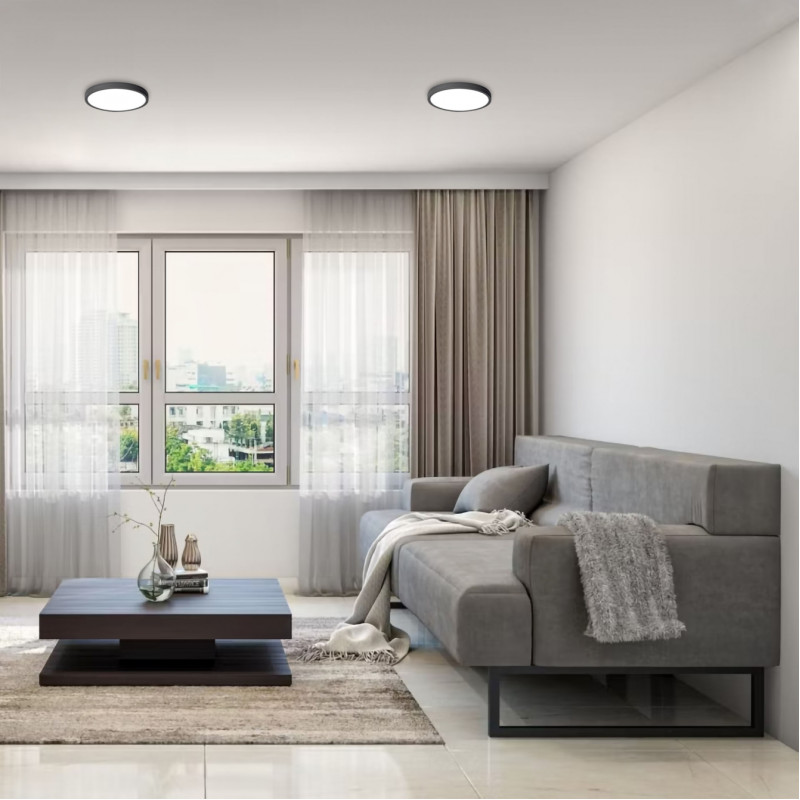 Накладной светодиодный светильник VIDEX 24W 5000K 220V круг черный (VL-DLRS-245B)