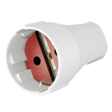 Гнездо штепсельное LXL 131WH с заземлением белое