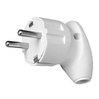 Вилка штепсельная угловая с заземлением NX1005 NEOMAX белая