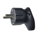 Вилка штепсельная угловая с заземлением NX1105 NEOMAX черная